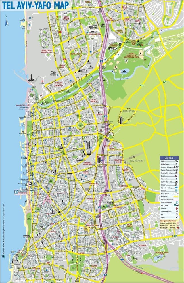 Tel Awiw - mapa miasta
