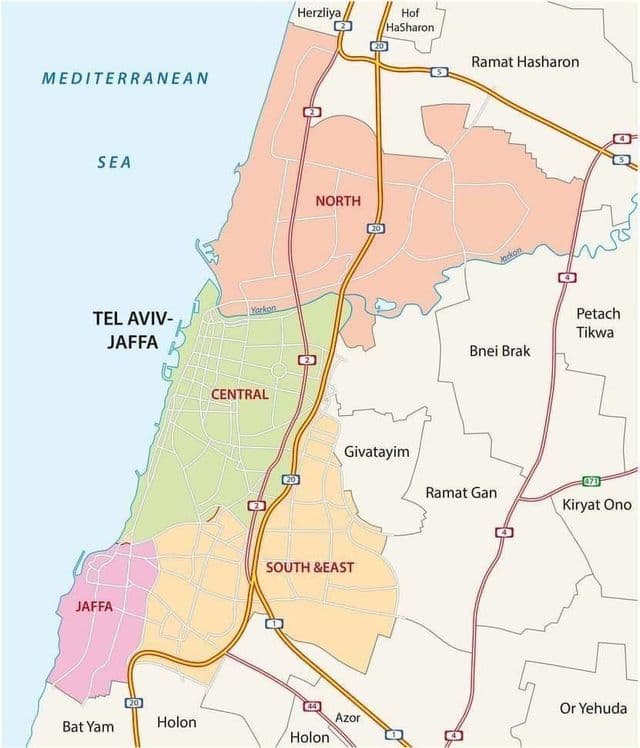 Mapa drogowa Tel Awiwu