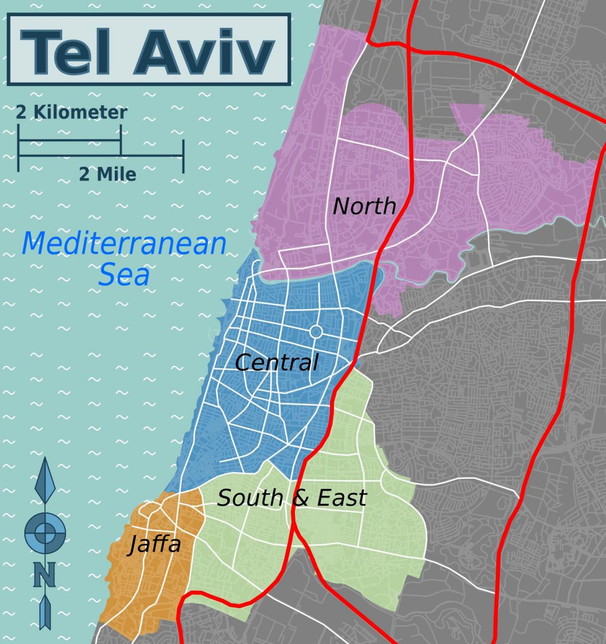 Mapa dzielnicy Tel Aviv