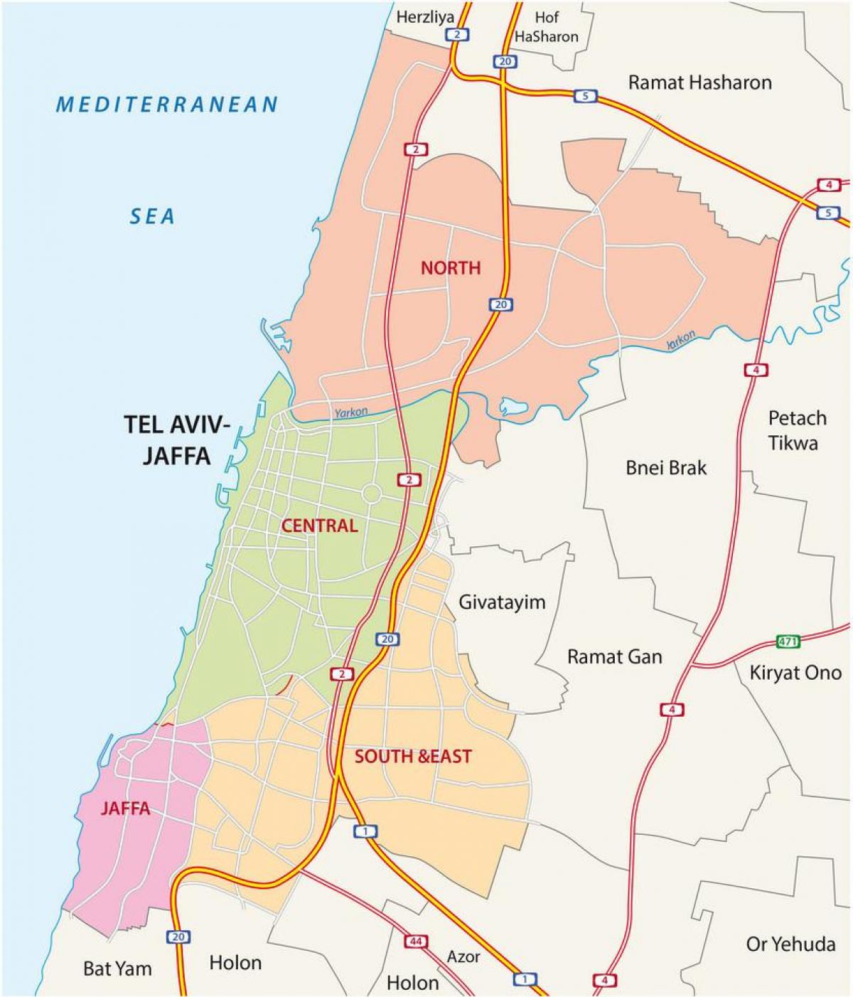 Mapa drogowa Tel Awiwu