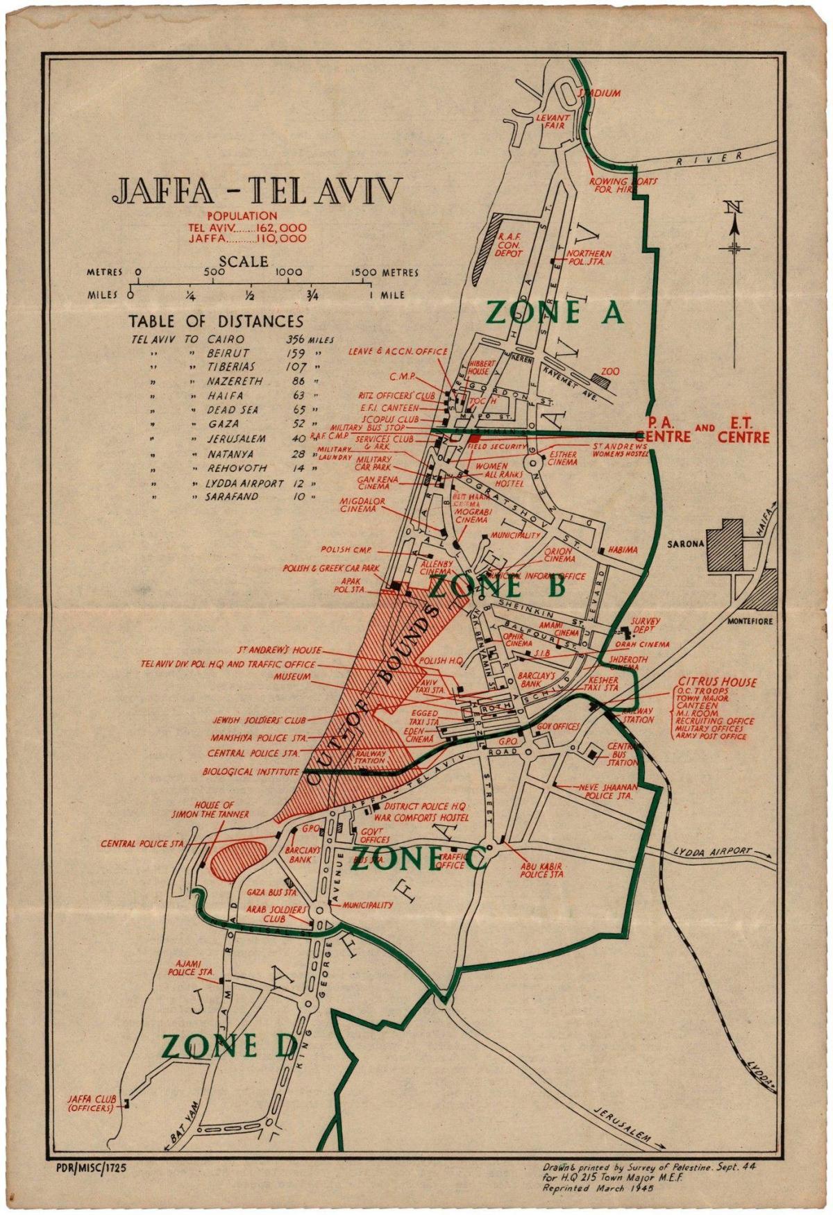 Mapa historyczna Tel Awiwu